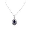 Image 1 : 14KT White Gold 19.53ct Tanzanite and Diamond Pendant With Chain