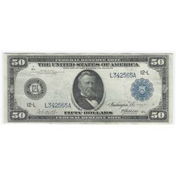 1914 $50 San Francisco Federal Reserve Note Currency Burke/McAdoo