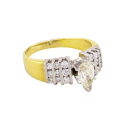 18KT Platinum White and Yellow Gold 1.28ctw Diamond Engagement Ring