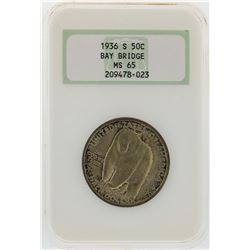 1936-S San Francisco - Oakland Bay Bridge Opening Half Dollar Coin NGC MS65