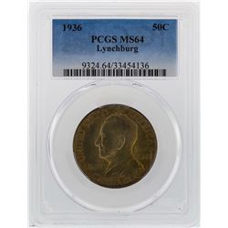 1936 Lynchburg Virginia Sesquicentennial Commemorative Half Dollar Coin PCGS MS6