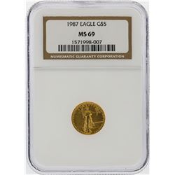 1987 $5 American Gold Eagle Coin NGC Graded MS69