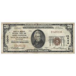 1929 $20 San Francisco California National Currency Note