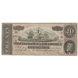 1863 $20 The Confederate States of America Note