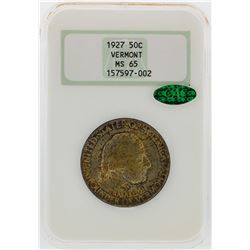 1927 Vermont Sesquicentennial Commemorative Half Dollar Coin NGC MS65