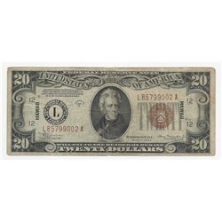 1934A $20 Federal Reserve Emergency Hawaii Note