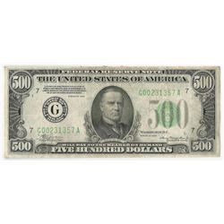 1934 $500 Federal Reserve Note Chicago