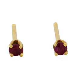 14KT Yellow Gold Ruby Stud Earrings