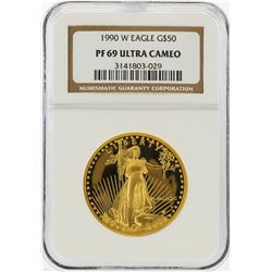1990-W $50 American Gold Eagle Coin NGC Graded PF69 Ultra Cameo