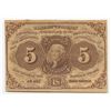 Image 1 : July 17, 1862 Five Cents First Issue Fractional Currency Note