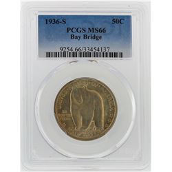 1936-S San Francisco - Oakland Bay Bridge Opening Half Dollar Coin PCGS MS66