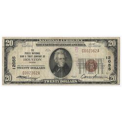 1929 $20 Houston Texas National Currency Note