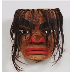 Morning Child Mask Carved by Bernard Jack 8" H. 7" W.  Good Condition