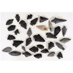 32 Northwest Coast Stone Bird Points and Arrowheads 1 1/4" L. - 2 1/4" L.