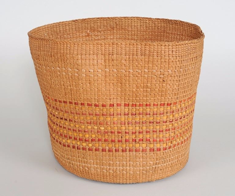 Haida Spruce Root Basket with Imbricated Beaded Motif 11