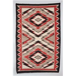 Navajo Rug with Natural Dye 46"x 74"  Good Condition with Loss to Edge and Tabs