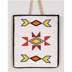Plateau Beaded Flat Bag with Geometric Design ca. 1940 - Estate of Alfred Higens Barber, Indian Agen