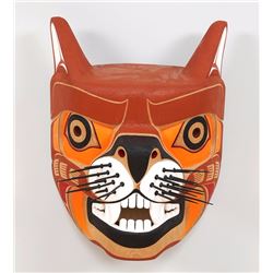 Large Northwest Coast Cougar Mask by Ryan Scoular 15 1/2" H. 12 7/8" W.  Good Condition