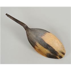 Plains Horn Ladle with Incised Design on Handle 8 3/4" L. 3" W.  Good Condition