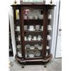 Image 1 : Oak Double Bow Display Cabinet w/Claw Feet