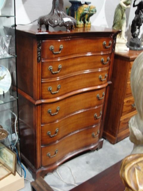 Mahogany Serpentine Highboy Dresser