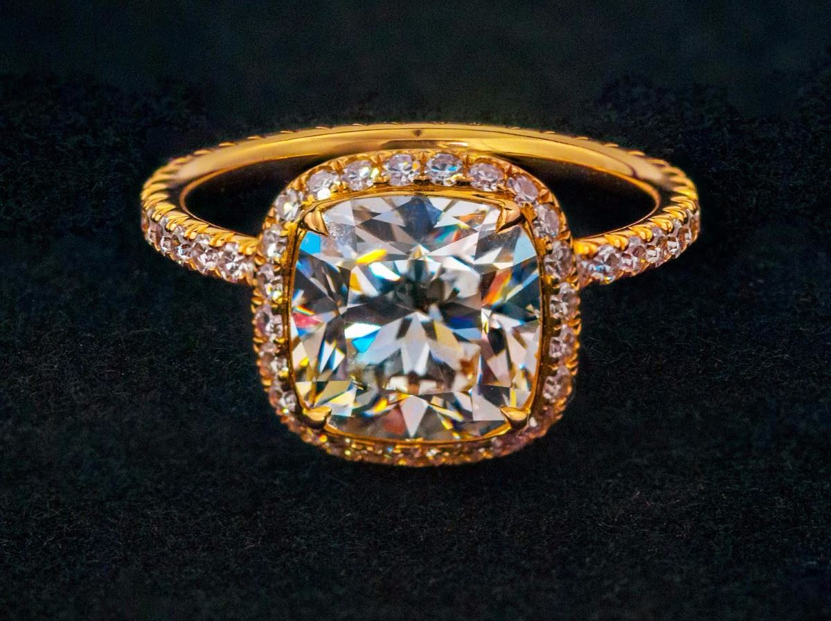 Ideal Cushion Cut Diamond Ring