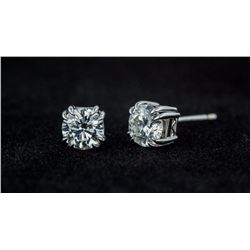 1 TCW Round Brilliant Diamond Earring Studs!