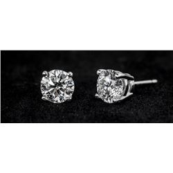 2.07 TCW Round Brilliant Diamond Earrings