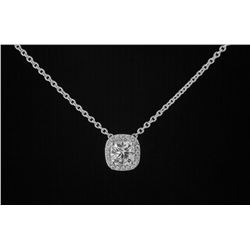 .86 TCW Ideal Square Cut Diamond Necklace