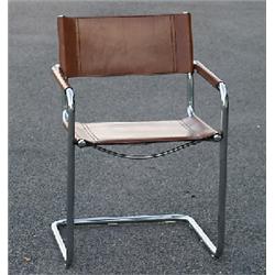 Mart Stam, MS 2, four chairs with brown leath