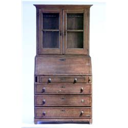 Bureau cabinet with fitted interior, two piec