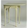 Image 1 : Drop-leaf table with one drawer, white painte