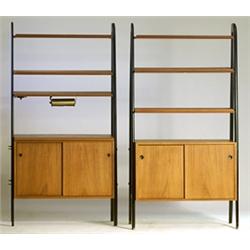 Bookshelf, two sections, teak/black, c1960, H