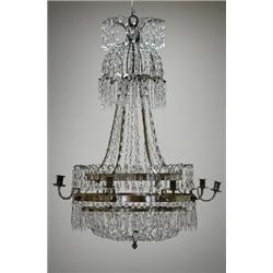 Cut-glass chandelier, 8 candle arms, 1800-185