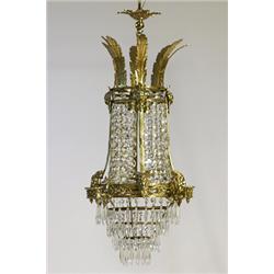 Cut-glass chandelier, 4 candle arms, 1920, H
