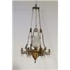 Image 1 : Maiolica ceiling oil lamp, 6 candle arms, 18/