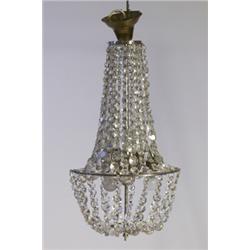 Cut-glass chandelier, c 1920, H 60.