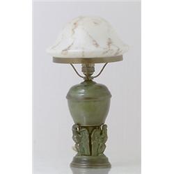 Table lamp, patinated-bronz,, c 1920, H43.
