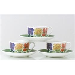 Teacups, set of three, Stig Lindberg, Gustavs