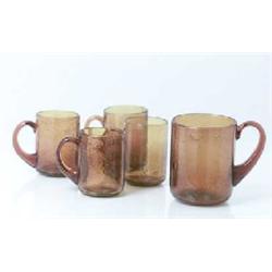 Vase and 5 mugs, Erik Höglund, Boda, H 11-30.