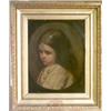 Image 1 : Oil on panel, "Girlshead", attributed a tergo