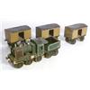 Image 1 : Train-set, locomotive and three waggons, wood