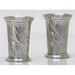 Pair of vases, tin, Svenskt Tenn, H 11,5, mar