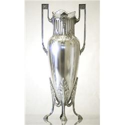 Vase with glass, silverplated, WMF, Wurtember