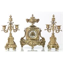 Garniture, French , gilt-bronz, 1850-1900, H