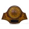 Image 1 : Wallclock, wood marquetry, H 30, W 42.