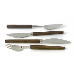 Cutlery, 41 pieces, stainless steel/palisande