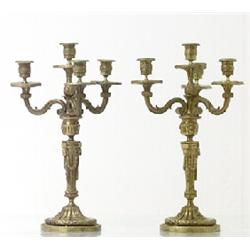 Chandeliers, pair, bronze, 1850-1900, H 44.