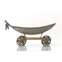 Gondola, tinplate, "pennytoy",  c 1910, L 13,