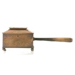 Collection box, copper and wood, 18/1900, sig